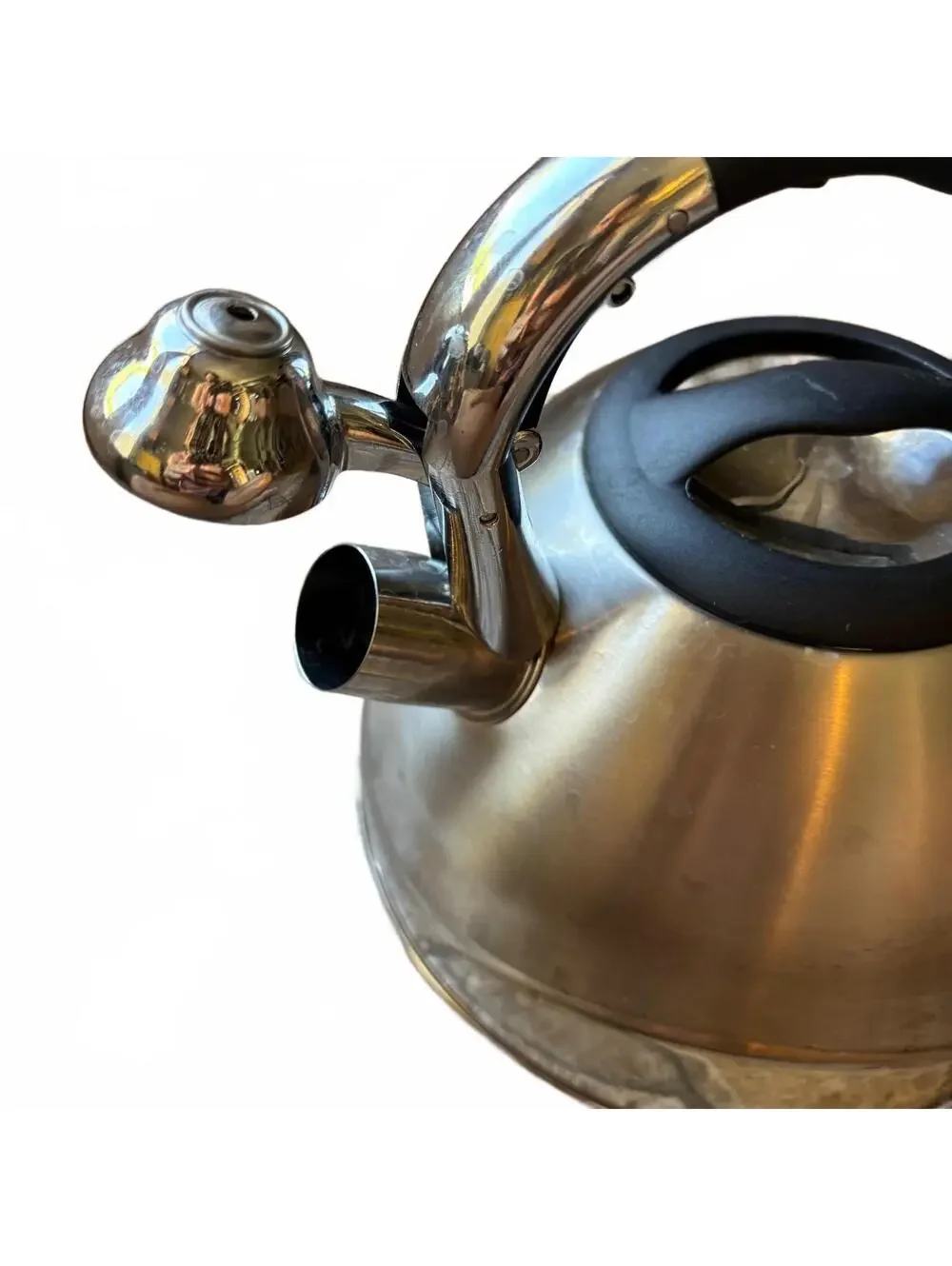 Polder 2.6-Quart Stainless Steel Whistling Tea Kettle – Induction Ready, Retro